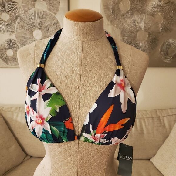 Ralph Lauren Watercolor Tropical Floral Bikini Top - Picture 3 of 10